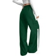 thumbnail image 5 of Karoyedx Girls Baggy Pants Girls Wide Leg Pants High Waist Trousers Vintage Kids Pant Streetwear Casual Trendy Dark Green Size,9-10 Years, 5 of 5