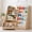 wood, variant on Scohul 3-in-1 Kids Bookshelf & Toy Storage Organizer, Nursery Bookcase with Rolling Bin for Toddlers, Walnut