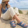 thumbnail image 6 of Cushionaire Fame Pillow Recovery Sandals for Women, Adjustable Double Buckle Waterproof EVA Cloud Slides for Women, 6 of 20