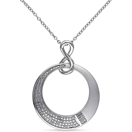 Miabella Diamond-Accent Sterling Silver Infinity Circle Pendant, 18
