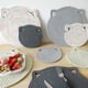 thumbnail image 4 of Posavasos de mesa con forma de oreja de gato única, tejido de hilo de algodón puro, almohadillas calientes para bebidas, juego de alfombrillas con aislamiento térmico absorbente Xemadio HMJM204-6, 4 of 6