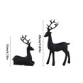 thumbnail image 3 of 2-Pack Reindeer Statues for Christmas Decor, Resin Elk Figurines Set with Sitting & Standing Poses, Mini Deer Sculpture for Xmas Tabletop, Home, Office, and Holiday Party Decoration Ornament, 3 of 5
