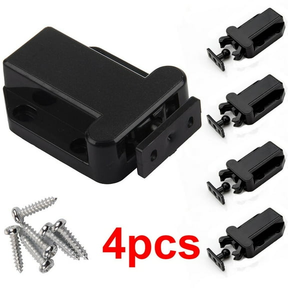 4 Pack Push To Open Cabinet Latch for Cupboard Doors, Touch Release Mechanism