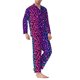 thumbnail image 2 of Balery Leopard Neon Rainbow Gradient Pijama para Hombre de Dos Piezas con Manga Larga, Conjunto de Dormir y Descanso Suave con Bolsillos-Small, 2 of 7