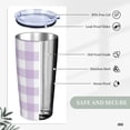 thumbnail image 5 of KLL Purple Checkboard Stainless Steel Vacuum Insulated Coffee Cup 20 oz Lids and Straws,Insulated Travel Mug Water Cup with Leak-Proof Straw Lid & Flip Lid, 5 of 8