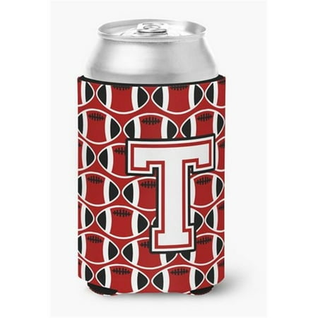 

Letter T Football Cardinal & White Can or Bottle Hugger