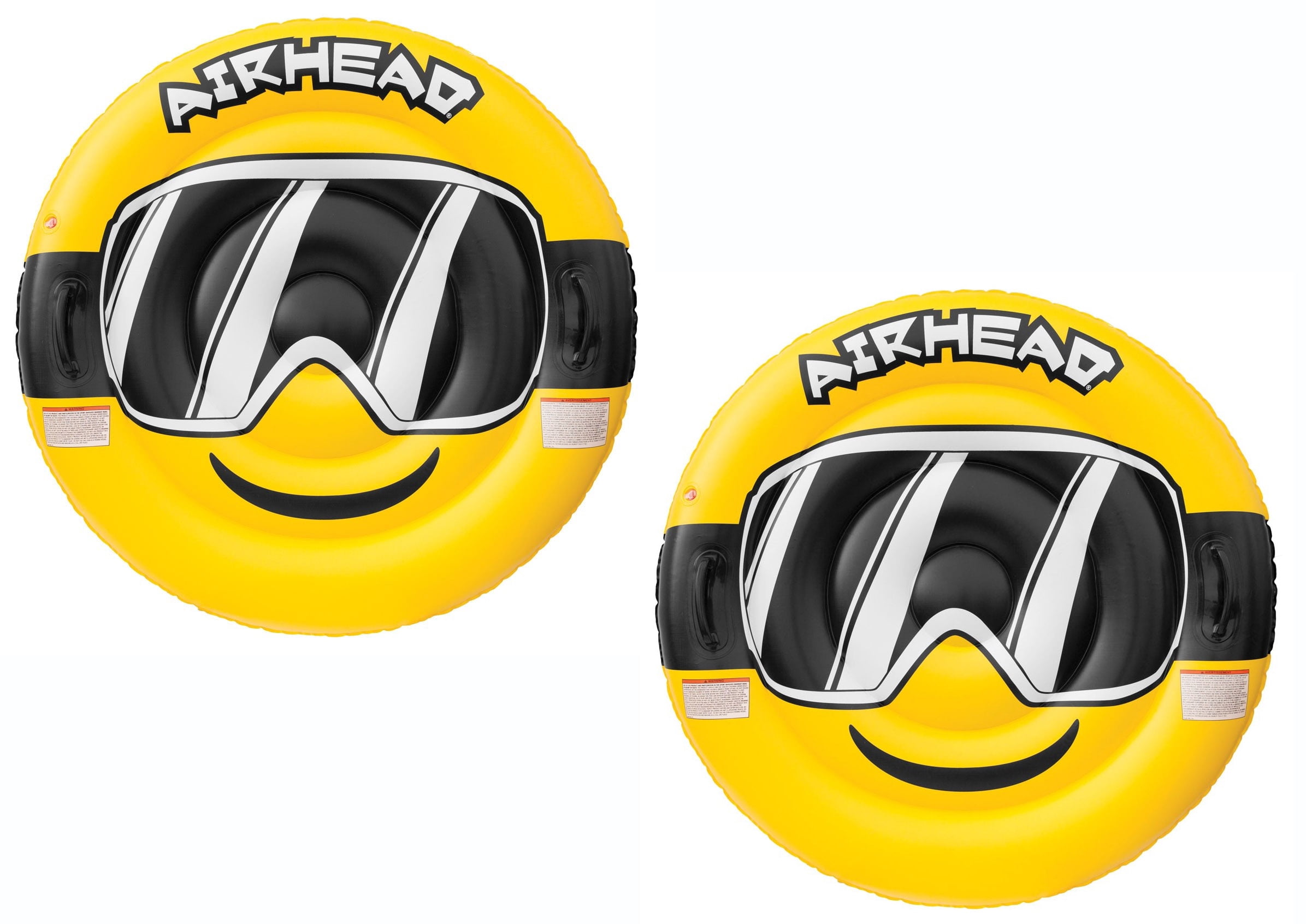 Airhead Emoji Goggles Inflatable Snow Tube Winter Sledding 2 Pack by