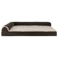 thumbnail image 3 of FurHaven Pet Products Two-Tone Faux Fur & Suede Memory Top Deluxe Chaise Lounge Pet Bed for Dogs & Cats - Espresso, Jumbo, 3 of 13