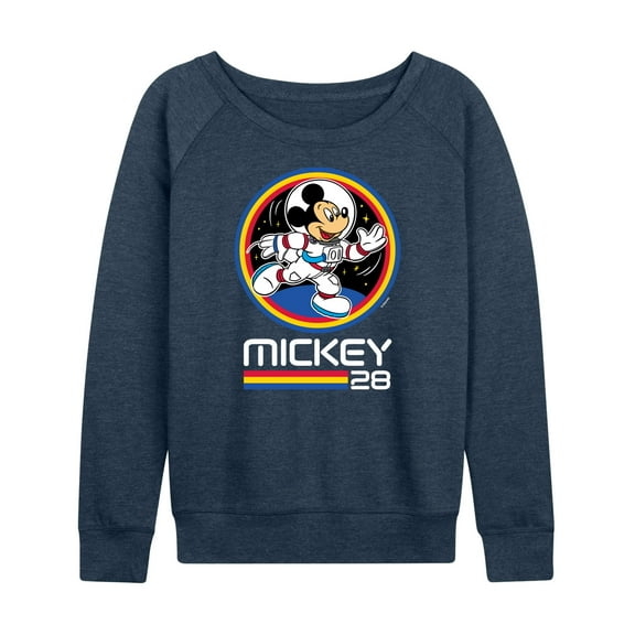 Mickey & Friends - Mickey 28 Space Badge - Women's Lightweight French Terry Long Sleeve Shirt