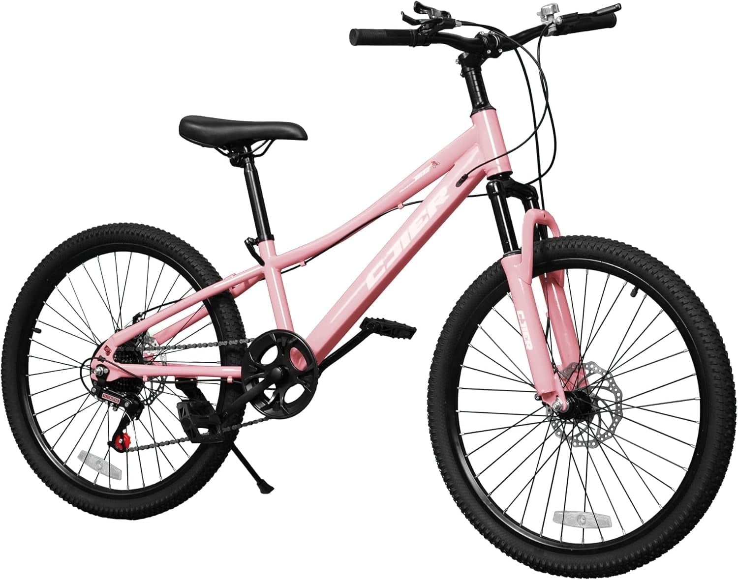 Akaber 24" Kids Mountain Bike for Kids 6-12, 7 Speeds Drivetrain Kids Bike, Girls Boys Bike with Suspension Fork, Dual-Disc Brake, Anti-Slip Butyl Tires, Pink