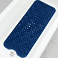 thumbnail image 1 of Alfombra de bañera Linoows, extralarga, antideslizante, 99 x 41 cm, color azul marino, 1 of 8