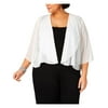 Alex Evenings Womens Chiffon Bolero Jacket, White, 2X