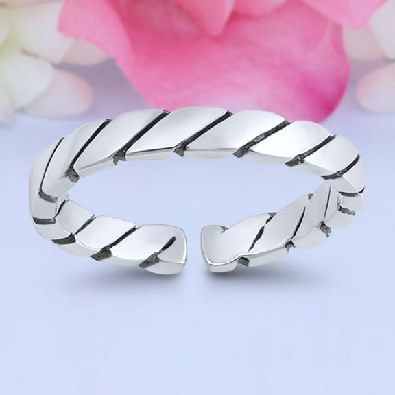 2.5mm Toe Band Ring 925 Sterling Silver Thin Adjustable Stylish Rings For Women