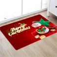 thumbnail image 4 of Wangscanis Home Christmas Floor Mat, Snowman/Santa Printed Square Carpet, 4 of 8