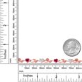 thumbnail image 3 of Gem Stone King 18K Rose Gold Plated Silver Heart Shape Red Created Ruby White Moissanite and Round White Lab Grown Diamond Greek Vine Flower Tennis Bracelet for Women (5.14 Cttw, 7.5 inch), 3 of 4