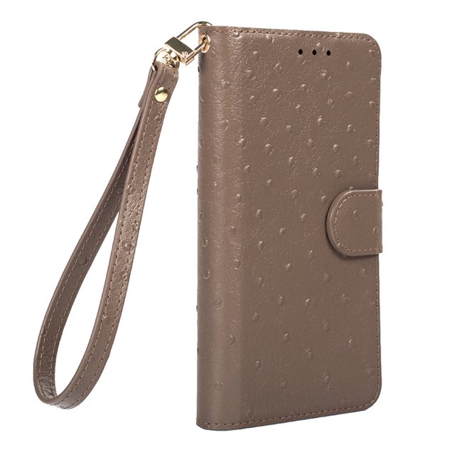 Adecuado para Apple Samsung Huawei Funda de cuero para teléfono móvil universal Funda protectora de cuero con patrón de avestruz