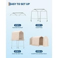 thumbnail image 2 of BeesClover Abri de Rangement Extérieur Portable 6x6FT avec Porte Enroulable et Évent, Abri Robuste 240G Bâche PE Imperméable, Abris de Rangement Résistants aux UV pour Moto, Bois de Chauffage, Jardin et Outils, 2 of 7