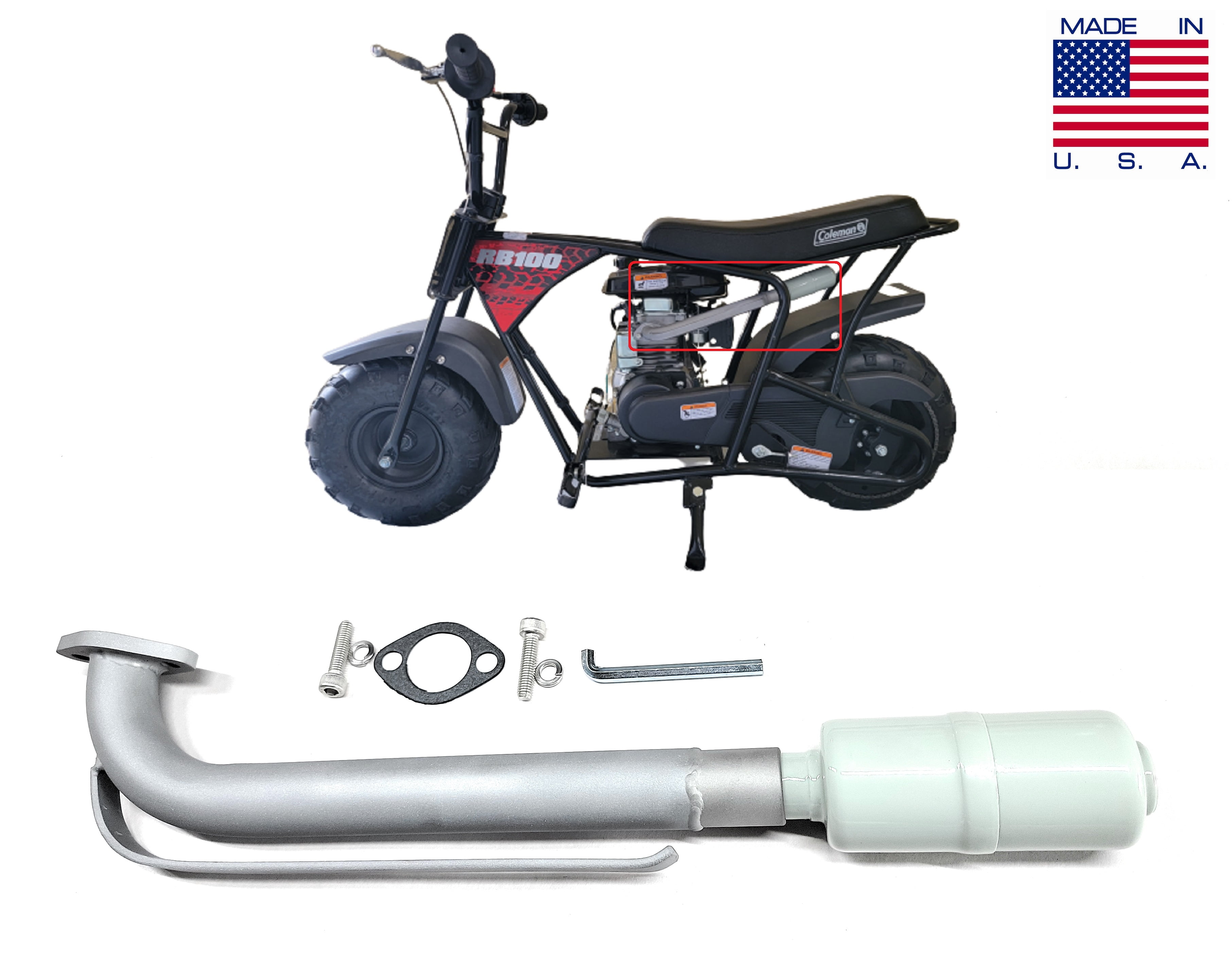 coleman mini bike exhaust