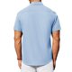 thumbnail image 4 of Vestido Shirt Alimens & Gentle de manga corta para hombre, color azul claro, 4 of 6