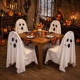 thumbnail image 5 of Halloween Ghost Chair Covers, 47 x 79 Inches Spooky Face Sign for Halloween Party Home Dining Room Office Decor, 5 of 5