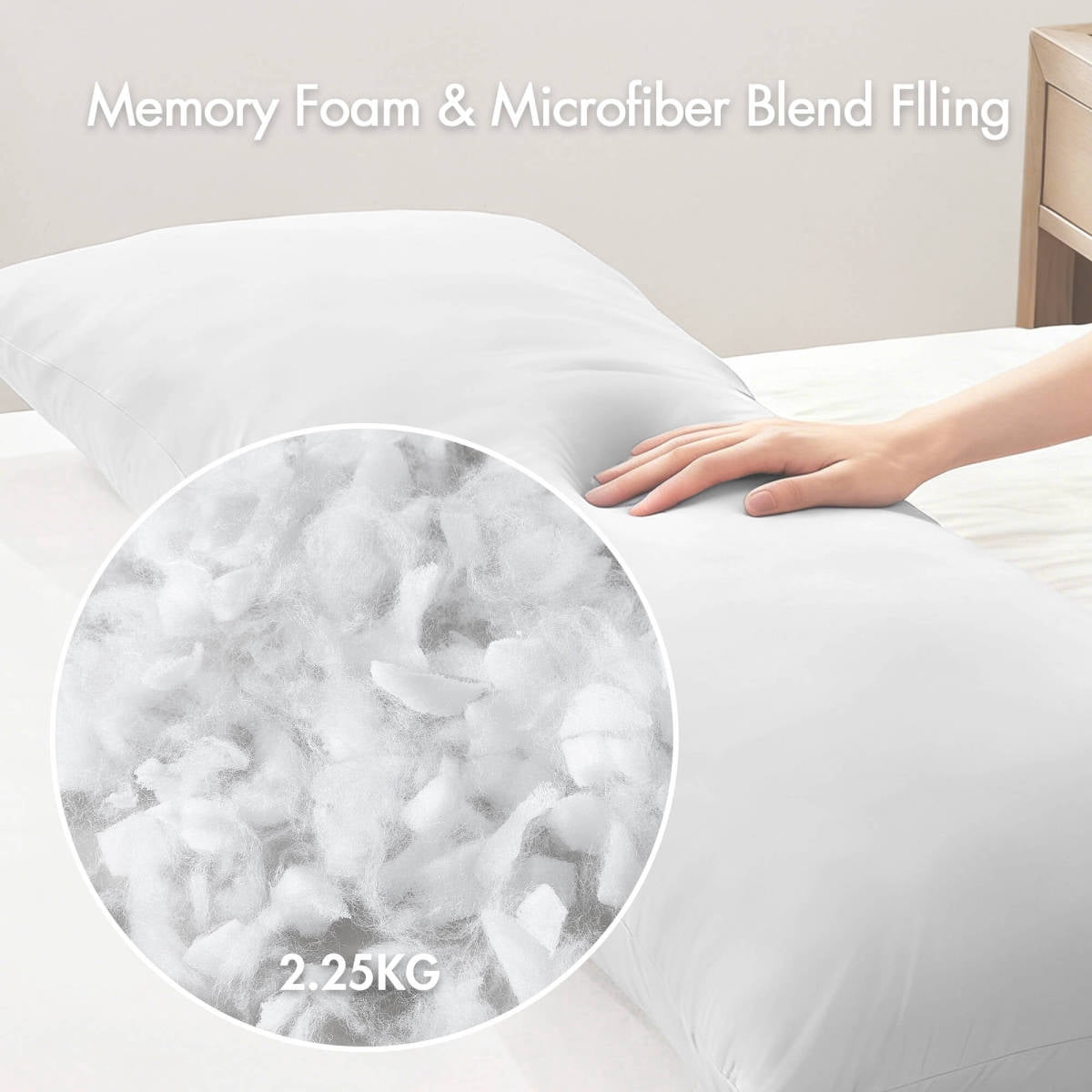 FENGFAN 20x54 Inch Cooling Full Body Pillow, Nylon Spandex Breathable Support Pillow Memory Foam Microfiber Filled Maternity Body Pillow