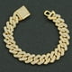 thumbnail image 2 of 2 uds hip-hop pulsera de cadena cubana criptográfica de diamantes completos para hombres pulsera exagerada hipster accesorios de oro, 2 of 5