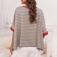 thumbnail image 5 of hxobax Womens Oversized Striped Tshirts Cute Colorblock Crewneck Tunic Tops Short Sleeve Summer Tees, 5 of 7