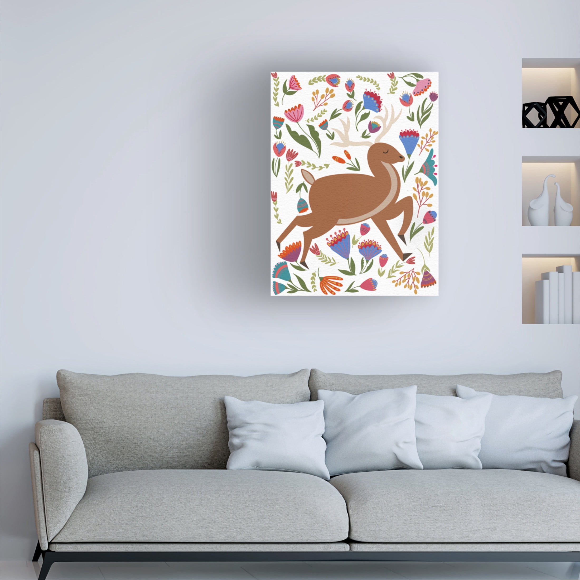 Trademark Fine Art Regina Moore  Folk Prancing Light I Canvas Wall Art
