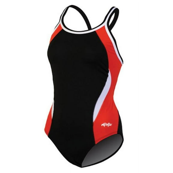 Women's Dolfin Team Colorblock DBX Back Competitive One-Piece Swimsuit Color: Red Size: 24 COMP
