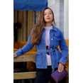 thumbnail image 2 of ELEVENMTL Women's Belted Denim Jacket with Pockets, 2 of 8