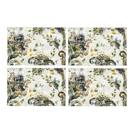 Dining Tables Decoration MKHERT Paisley Floral Ornamental Ethnic Placemats Table Mats for Dining Room Kitchen Table Decoration 12x18 inch,Set of 4 ()