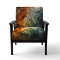 thumbnail image 4 of Designart "Earthy Euphony Hardedge Art wall decor IV" Multi-Color Abstract Upholstered Accent Chair - Modern Arm Chair For Bedroom, 4 of 5