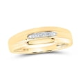thumbnail image 3 of Solid 10K Yellow Gold His and Hers Trio Three Rings Set Real Natural Diamond Halo Matching Rings Wedding Band Set 1/3 Carat ( .33 Cttw ) - (L = 9, M = 10.5), 3 of 7