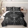 thumbnail image 2 of Erosebridal Vintage Gothic Damask Quilt King for Women Girls, Mandala Flower King Coverlet Set, 3-Piece, 2 of 7