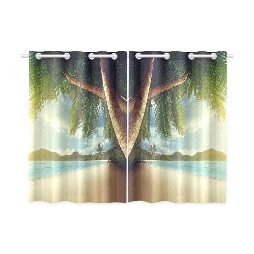 CADecor Summer Holiday And Beach Palm Trees Window Curtain Window