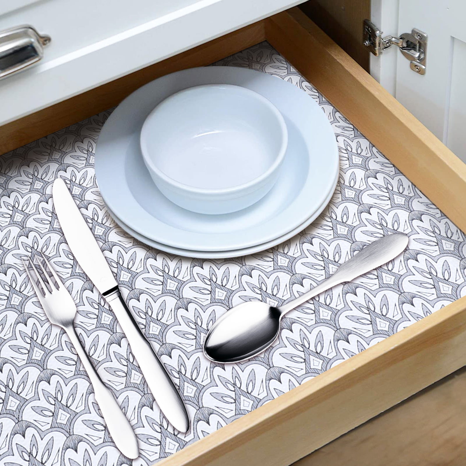 RAY STAR Shelf Liner Non Slip 18x96 Inch, Non Adhesive Drawer Liner, Waterproof Shelf Liners for Kitchen Cabinets