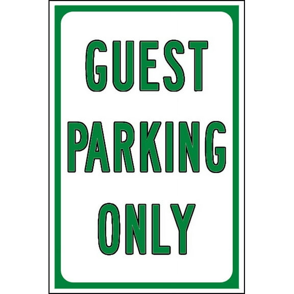 Vinyl Stickers - Guest Parking Only Sign - Safety and Warning Warehouse Signs Stickers - 3.5" x 5" - 3 Pack