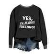 thumbnail image 4 of Fengactive Long Sleeve Letter Printed Shirts for Women Crew Neck Funny Lightweight Graphic Pullover Tops, 4 of 6