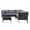 Black, variant on CorLiving Parksville 6-Piece Resin Wicker and Steel Patio Sectional Set with Square Glass Topped Coffee Table and Cushions