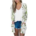 thumbnail image 2 of Prendas de abrigo y chaquetas informales sin capucha de manga larga para mujer, blusa informal de manga larga con estampado y bolsillo, cárdigan, abrigo holgado de algodón de imitación para mujer, 2 of 5