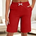 thumbnail image 2 of Byworldtasic Womens Bermuda Shorts Athletic Gym Wide Leg Knee Length Summer Elastic Waisted Pajama Pants with Pocket, 2 of 7