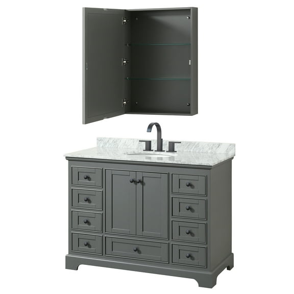 Wyndham Collection Wcs202048scmunomed Deborah 48" Free Standing Single Vanity Set - Dark