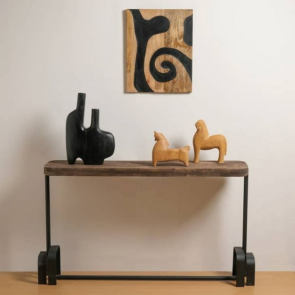 Expobazaar Handmade Wood & Iron Console Table - Brown