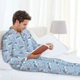 thumbnail image 6 of Salouo Rainbow Dinosaur Print Button-Front Long Sleeve Pajama Set for Men, Soft 2Pjs Men's Long Sleeve Sleepwear-Medium, 6 of 7