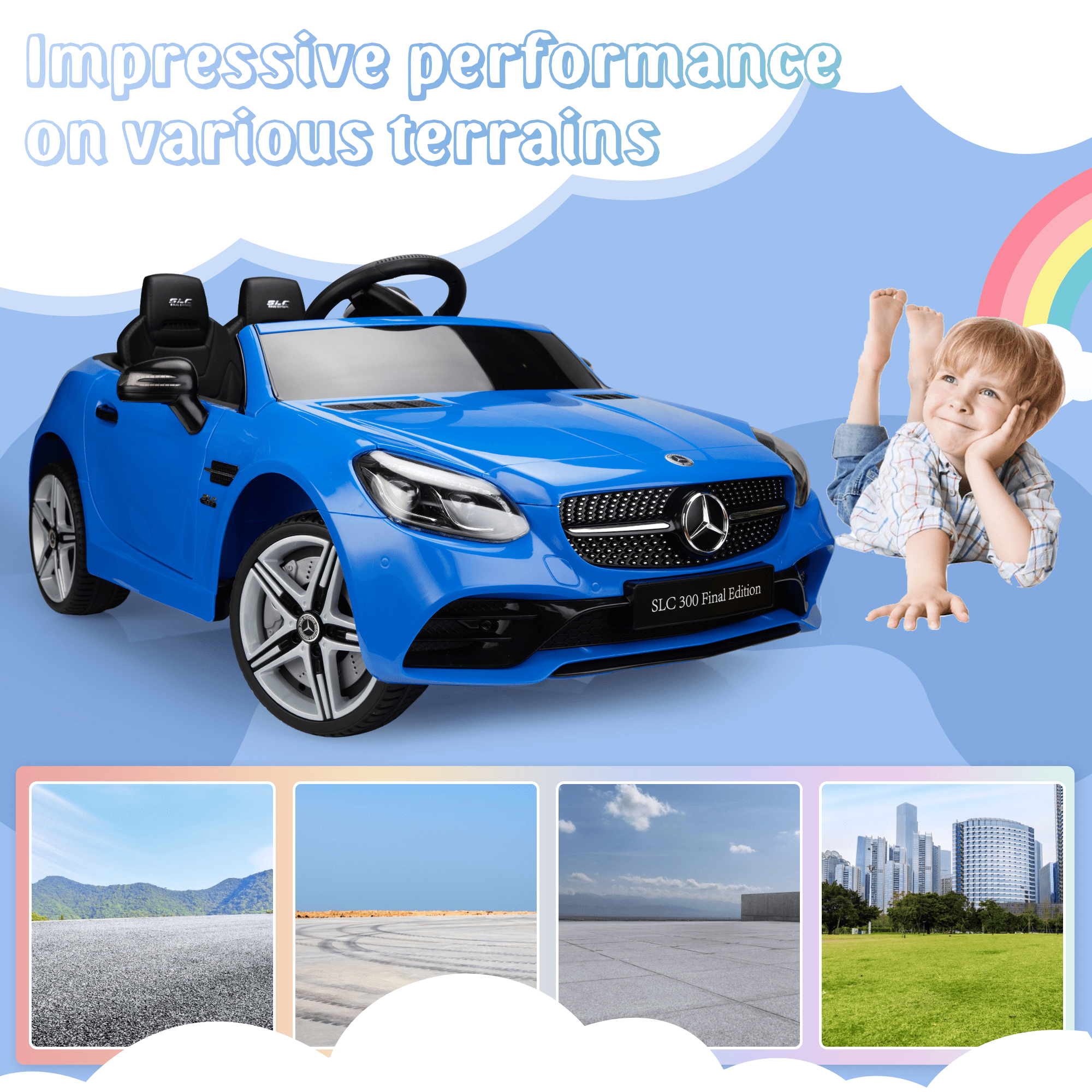 Private Jungle 12V kids Ride On Electric Car with R/C Parental Remote, LED Head Lights, Safe Belt, Double Doors, 2 Speeds, Blue Private Jungle 12V kids Ride On Electric Car with R/C Parental Remote, LED Head Lights, Safe Belt, Double Doors, 2 Speeds, Blue