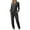 Dark Gray, variant on Mrat Women Rompers Summer Trendy Women Casual Pocket Solid Color Jumpsuits Hooded Zipper Long Sleeve Leg Pant Office Pants for Women S-8 Black M