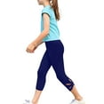 thumbnail image 6 of lcziwo Girls Cropped Yoga Leggings Stretchy High Elastic Waist Tights Kids Summer Workout Lace Trim Legging Capri Pants Blue 10 Years Hoy Oferta Flash, 6 of 9