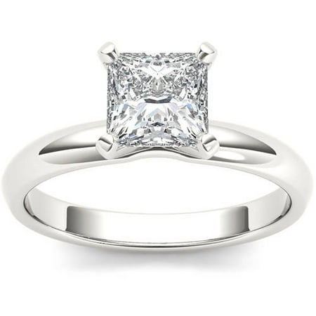 1 Carat T.W. Diamond Princess-Cut Solitaire 14kt White Gold Engagement Ring