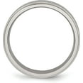 thumbnail image 3 of Chisel Titanium Brushed Center Black Enamel 6.2mm Ridged Edge Band - Ring Size 6.0, 3 of 8