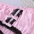 thumbnail image 5 of Zaldita Men's Shiny Satin Lace Ruffle Bikini Briefs French Maid Crossdress Panties Underwear Pink M, 5 of 6